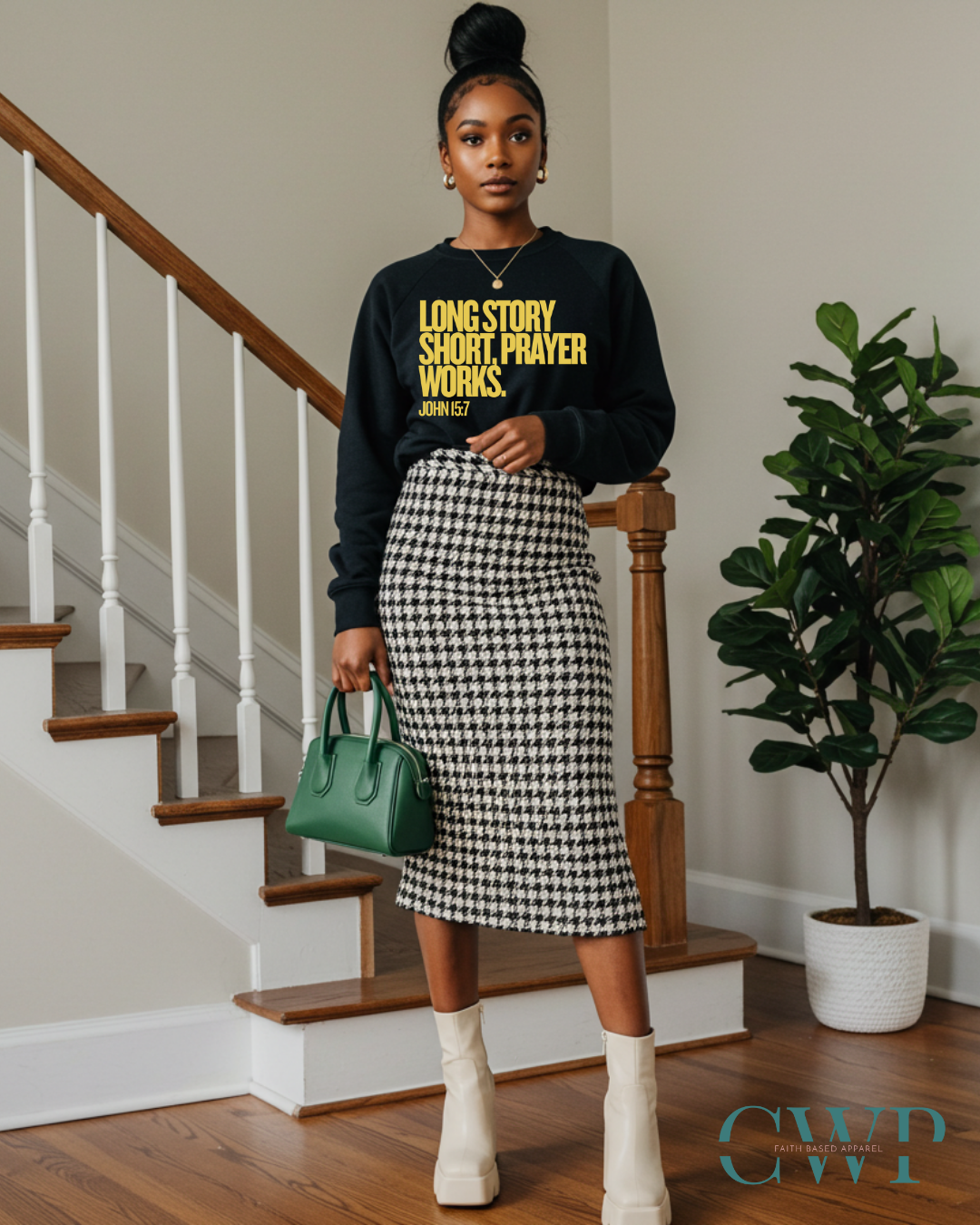 Long Story Short, Prayer Works Christian Sweatshirt John 15:7 Faith-Based Apparel