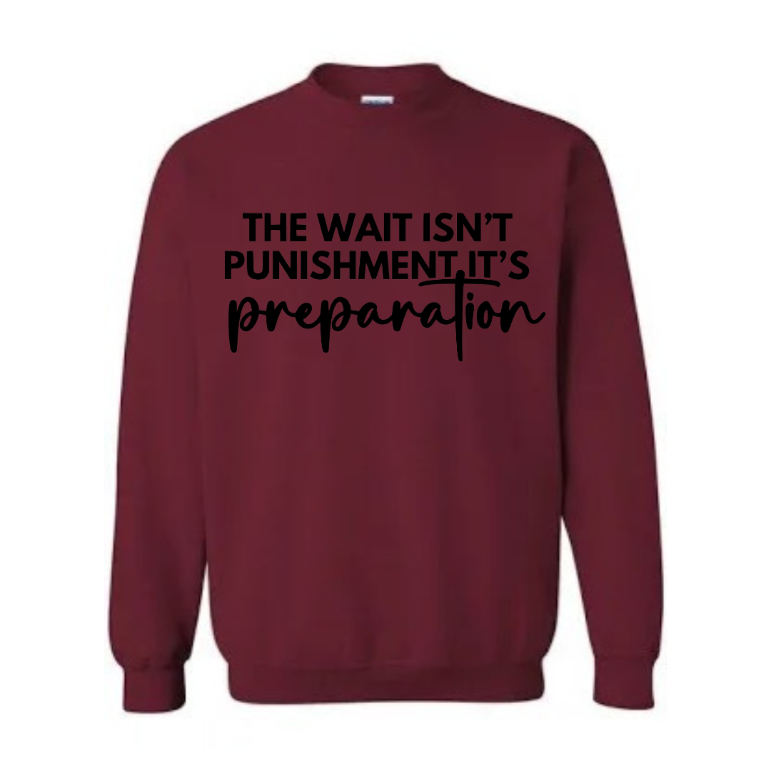 The wait isn’t punishment but preparation unisex sweatshirt