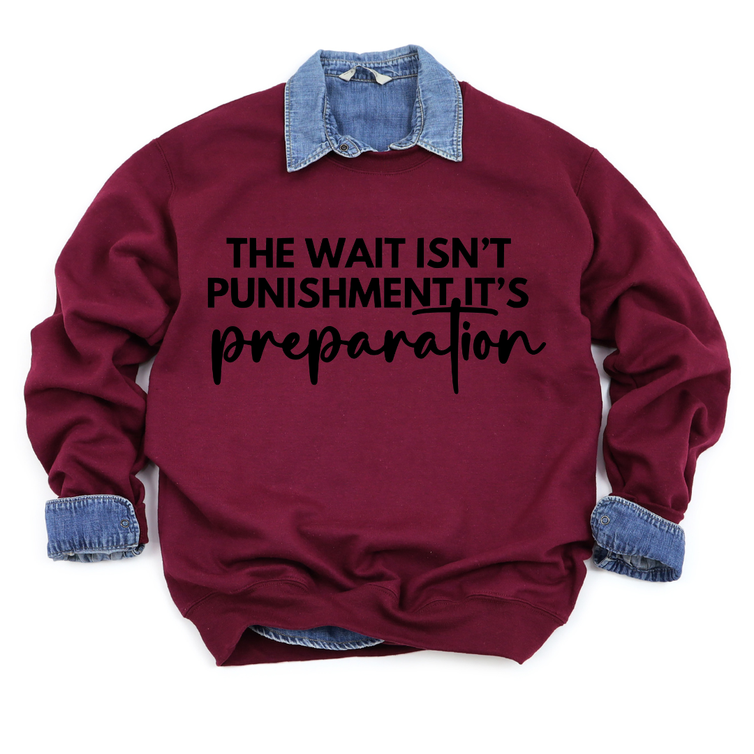 The wait isn’t punishment but preparation unisex sweatshirt