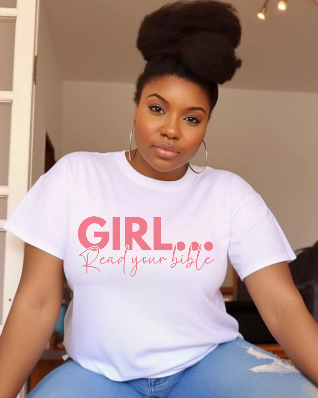 GIRL... Read Your Bible" Christian Women's Faith-Based T-Shirt – Encouraging Scripture Tee for Daily Devotion