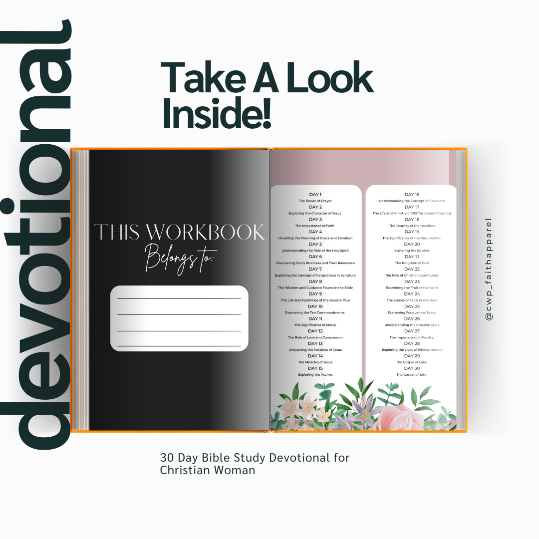 30 Day Bible Study Devotional & Workbook For Christian Woman: Black And White Print