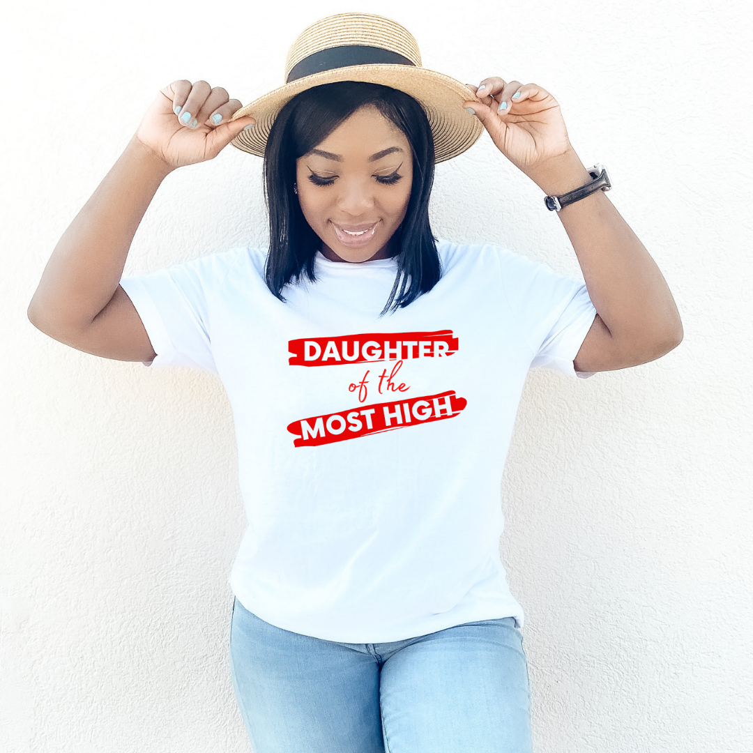 Daughter of the Most High white short sleeve unisex sizing t-shirt size S-3XL