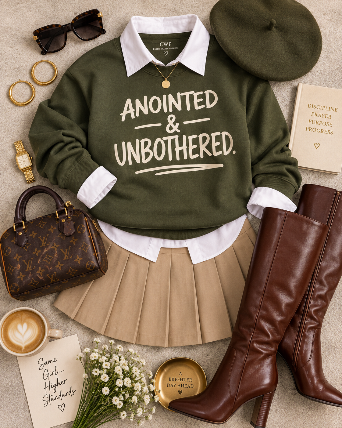 Anointed & Unbothered Faith Sweatshirt Christian Woman Bold Style