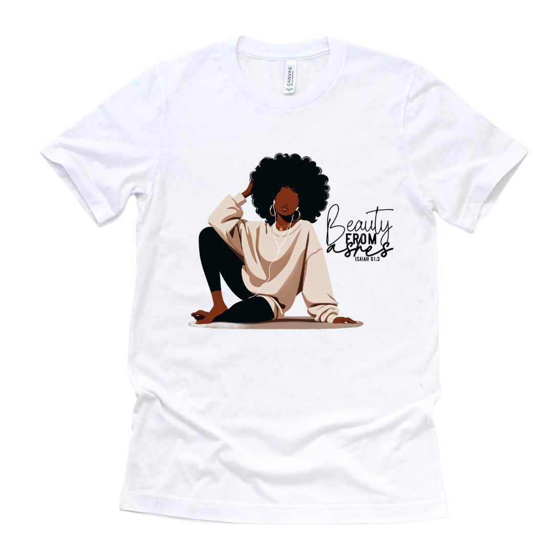 Beauty From Ashes T-Shirt Isaiah 61:3 | Faith-Based Christian Tee for Women