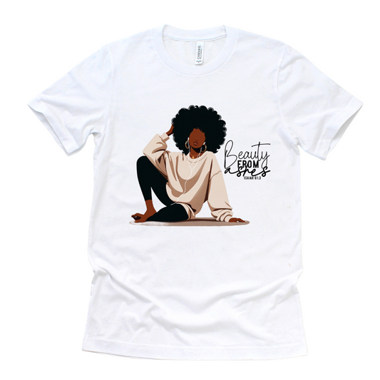 Beauty From Ashes T-Shirt Isaiah 61:3 | Faith-Based Christian Tee for Women