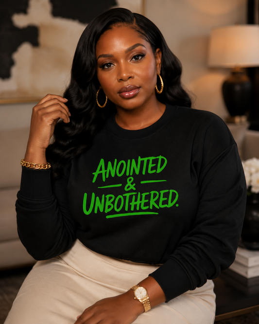 Anointed & Unbothered Faith Sweatshirt Christian Woman Bold Style