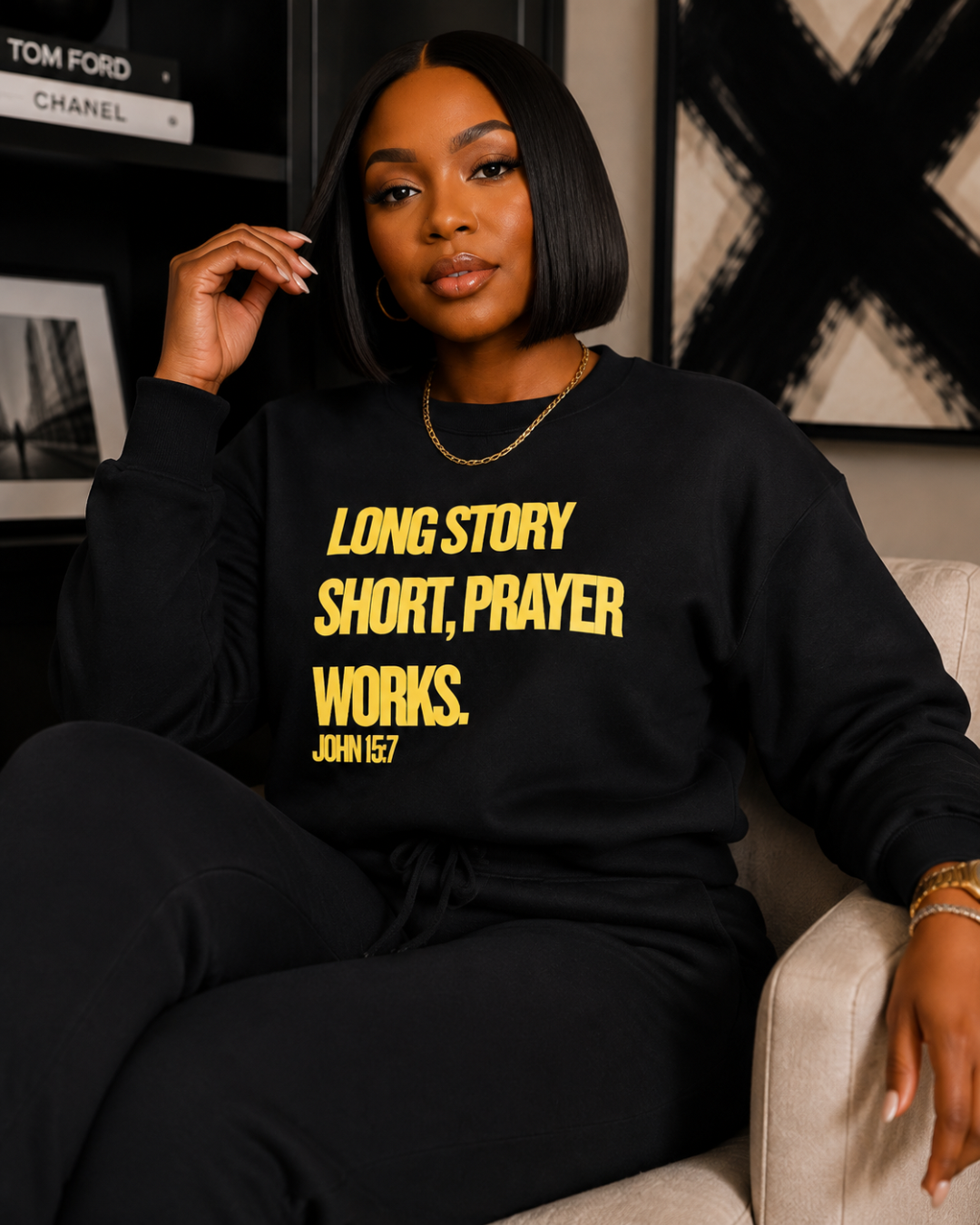 Long Story Short Prayer Works™ Christian Sweatsuit Set | Faith-Based Lounge Set for Women