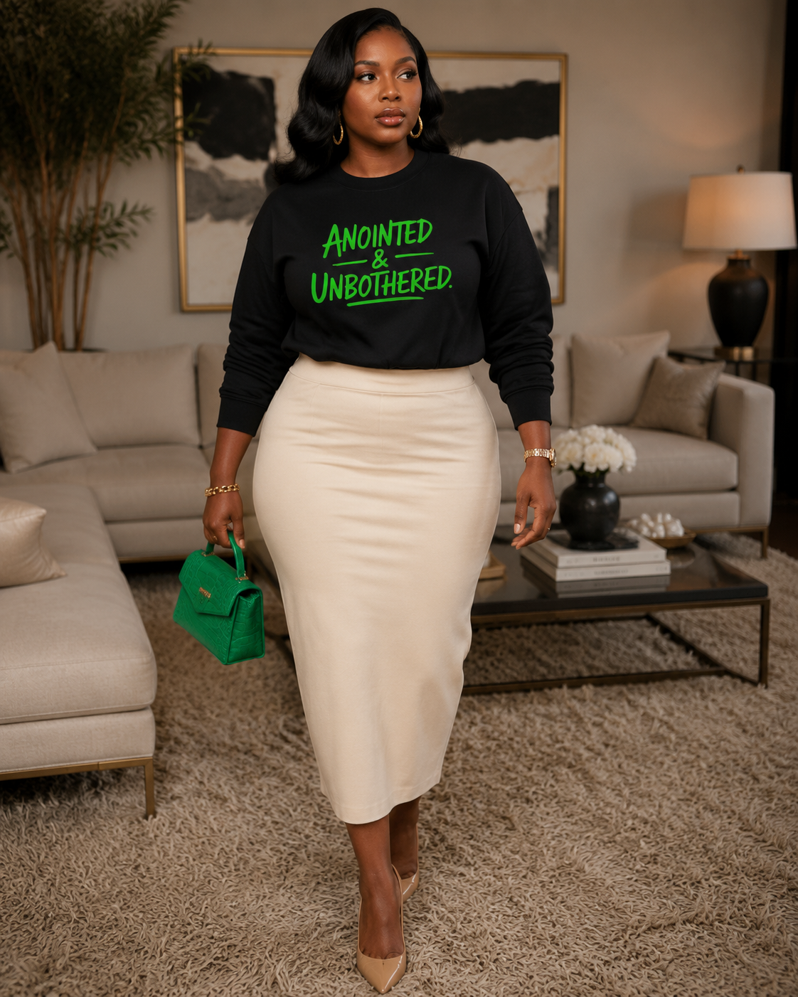 Anointed & Unbothered Faith Sweatshirt Christian Woman Bold Style