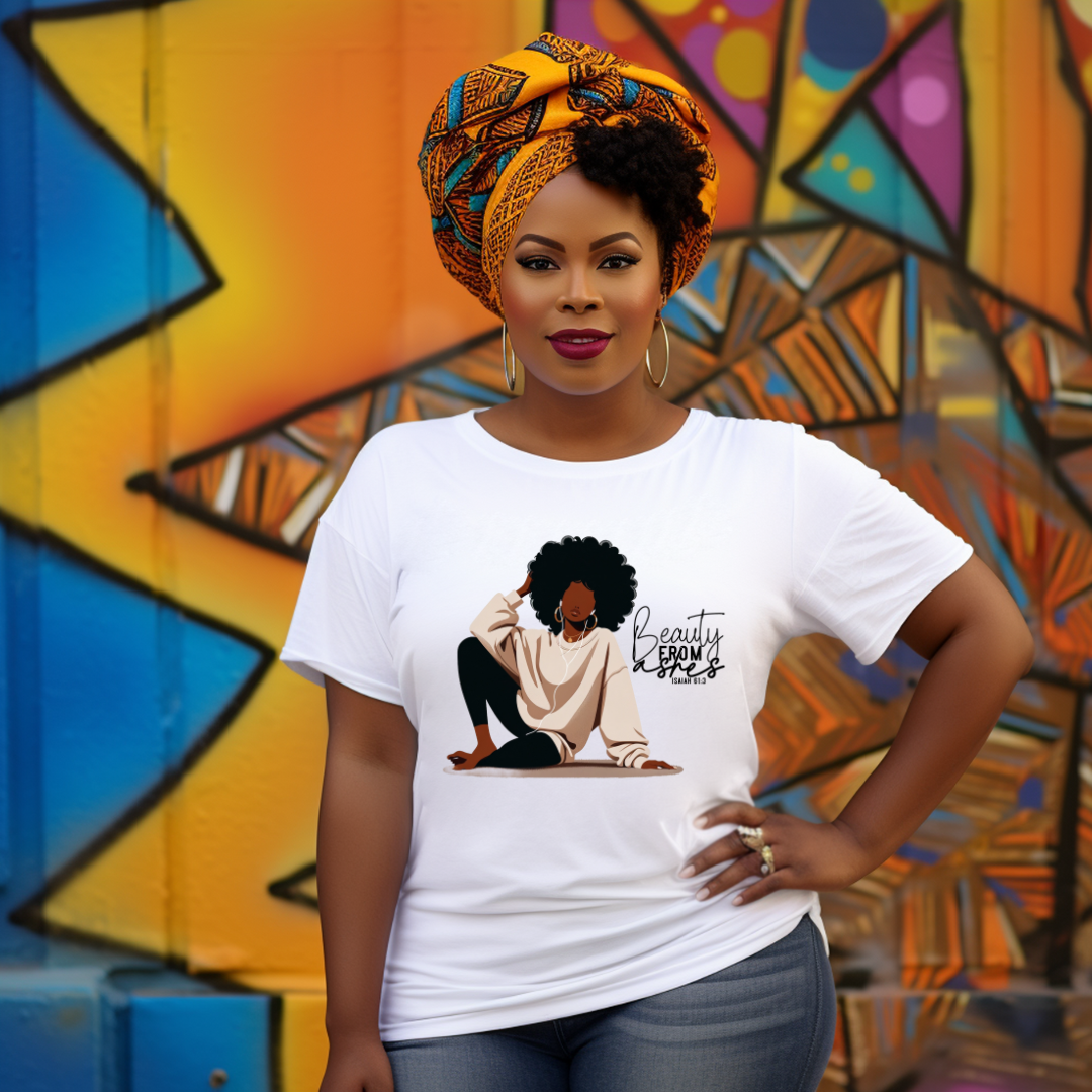 Beauty From Ashes T-Shirt Isaiah 61:3 | Faith-Based Christian Tee for Women