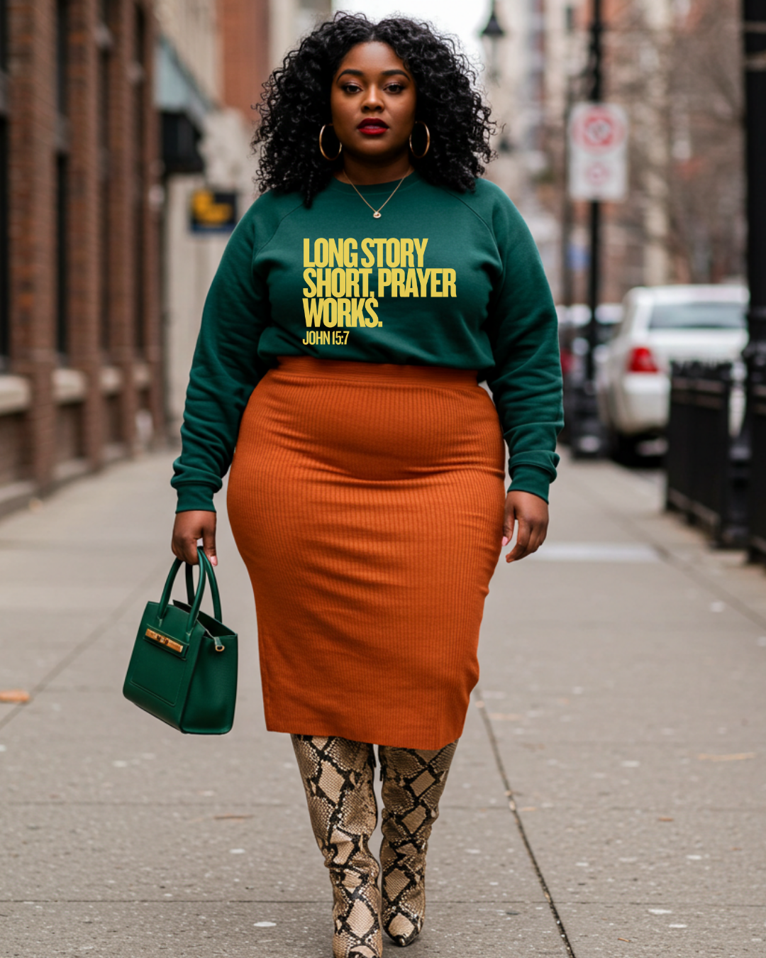 Long Story Short, Prayer Works Christian Sweatshirt John 15:7 Faith-Based Apparel