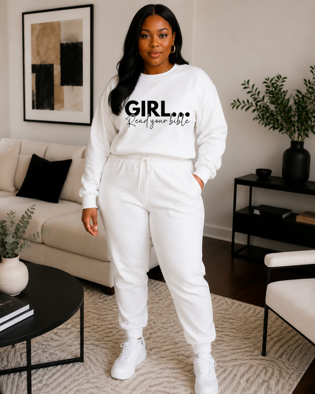 Girl Read Your Bible™ Christian Sweatshirt Set | Cozy Faith-Based Loungewear for Women